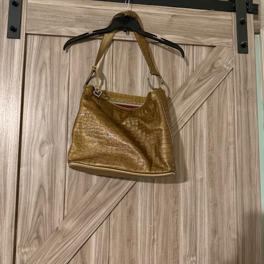 Brighton Gold Croc-Embossed Shoulder Bag